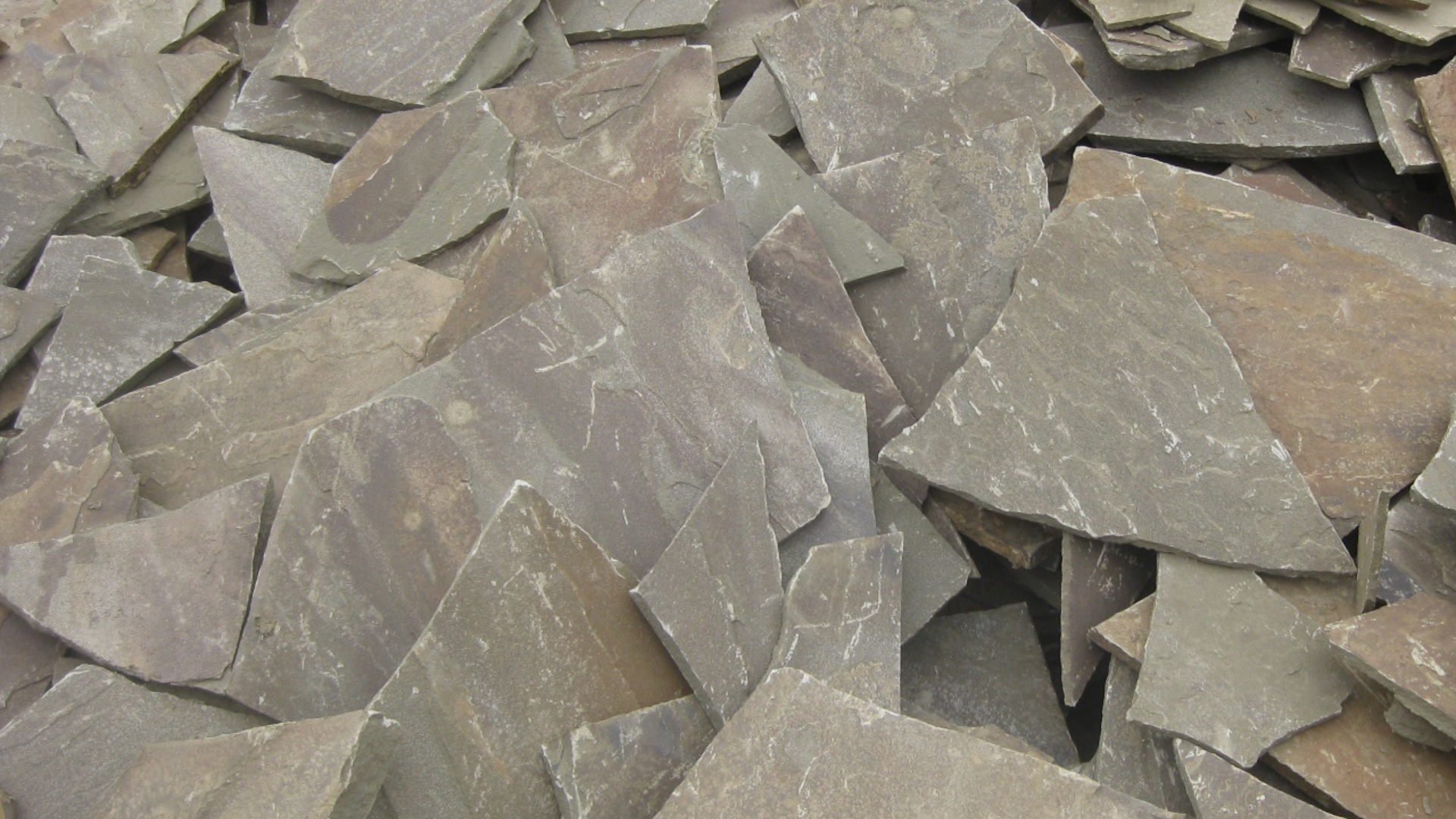 Песчаник пластушка серо-зеленый (1,5 см)  купить  в Сочи плитняк - пластушка серо-зеленый, серый, зеленый пластушка рваная ландшафтная колотая 7 500 руб/м3   фото 