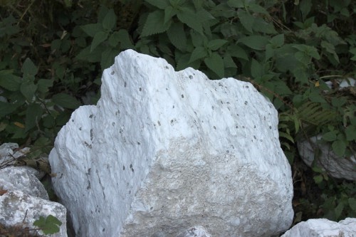  Мраморизированный известняк фр. 100-500 мм.  купить в Сочи известняк серый белый темно-серый сероватый валун природного образования окатанный 7 500 руб/т   фото 