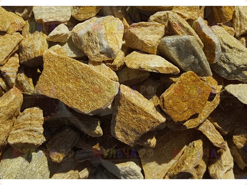  Щебень крошка желтый (ЗЛАТОЛИТ) фр. 5-10 мм.  купить  в Сочи мрамор золотистый, бежевый, желтый каменная ландшафтная декоративная крошка здатолита 8 000 руб/т   фото 