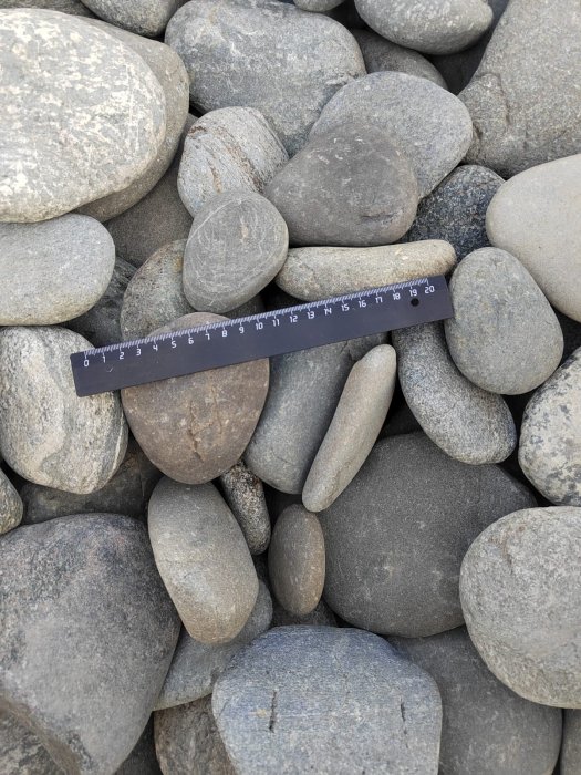  Галька речная плоская (серо-белая) фр. 70-120 мм. купить  в Сочи  галька галечник речной серый, белый окатанная плоская  природная галька 7000 руб/т   фото 